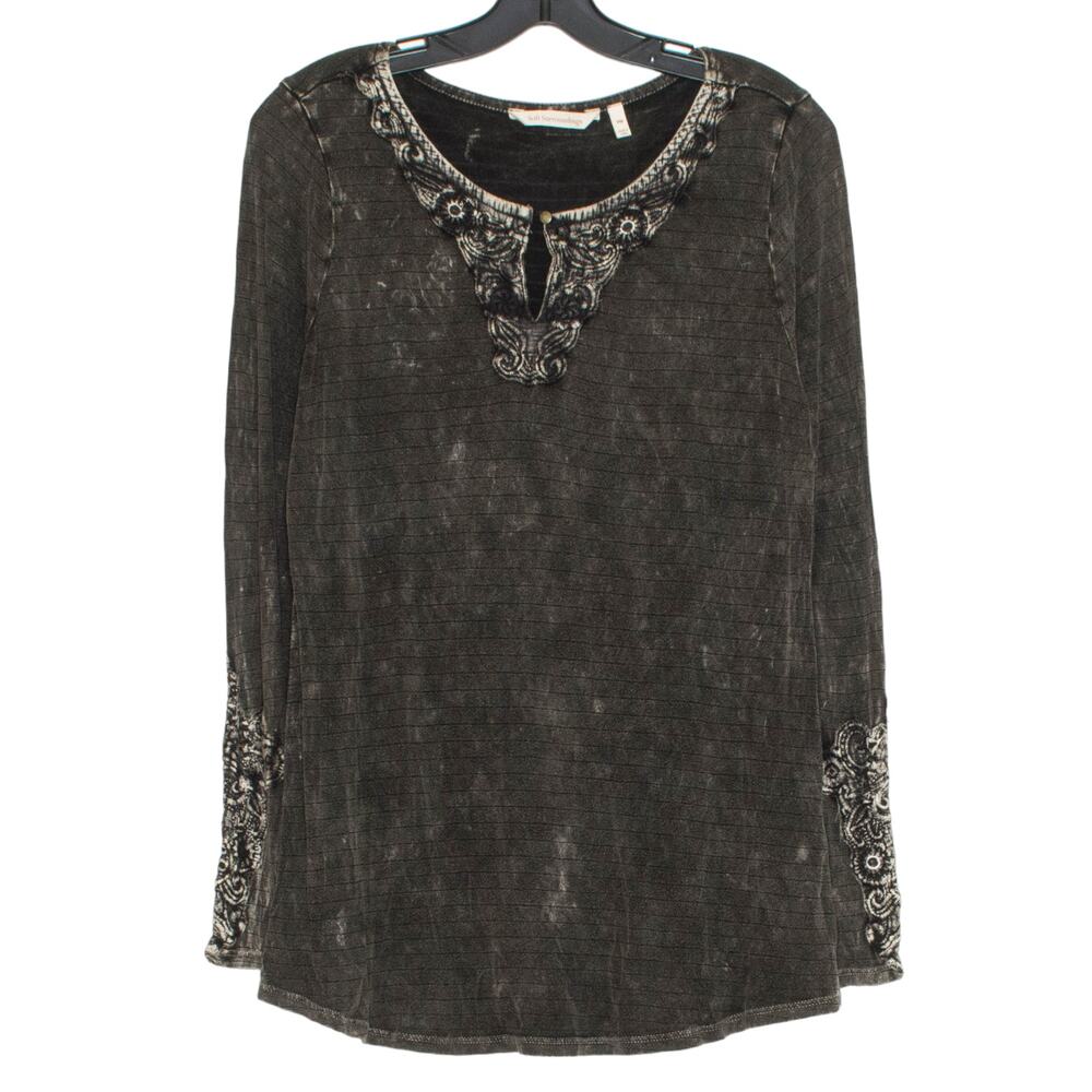 Soft Surroundings Embroidered Tunic Top PM Boho Peasant Cottagecore Whimsigoth